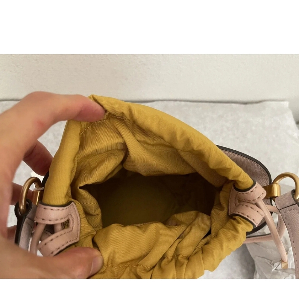 NWT Tory Burch Robinson Appliqué Mini Bucket Bag $428 Ballerina Pink - Picture 12 of 14